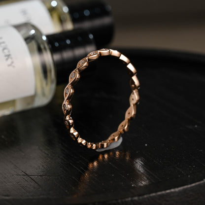 Solid Gold Round Cut Moissanite Wedding Band, Matching Anniversary Ring