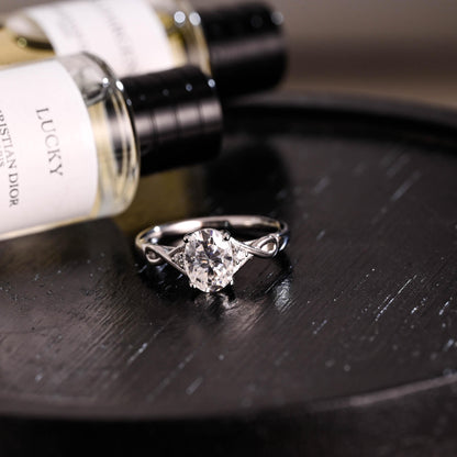 Solid Gold Oval Cut Moissanite Engagement Ring, Anniversary Gift for Women