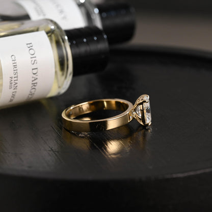 Elongated Cushion Cut Moissanite Engagement Ring, Solid Gold Cushion Wedding Ring, Proposal Ring, Anniversary Gift Birthday Gift for Women