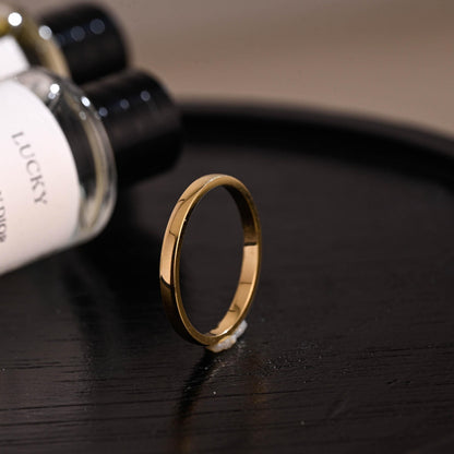 2mm Solid Gold Wedding Band, Eternity Stacking Ring