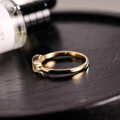 Solid Gold Baguette Moissanite Wedding Band, Half Eternity Ring