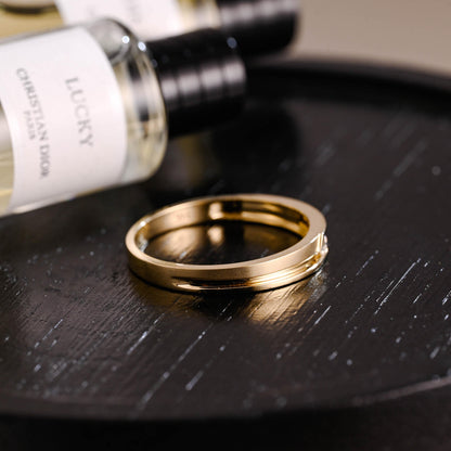 Solid Gold Round Cut Moissanite Wedding Band, Anniversary Ring
