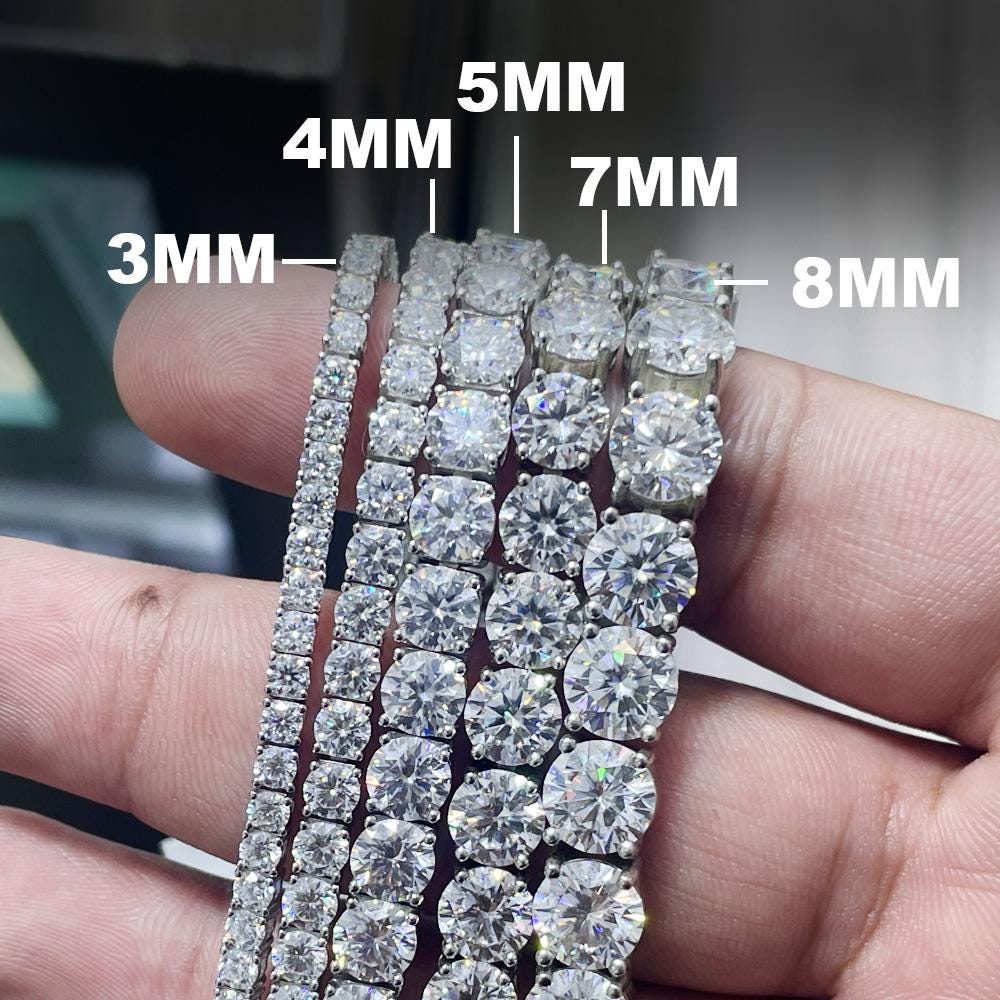 Moissanite Tennis Bracelet, VVS1 Moissanite Tennis Bracelet Silver, Anniversary Gift For Her, Dainty Bracelet Valentine day gift for her him