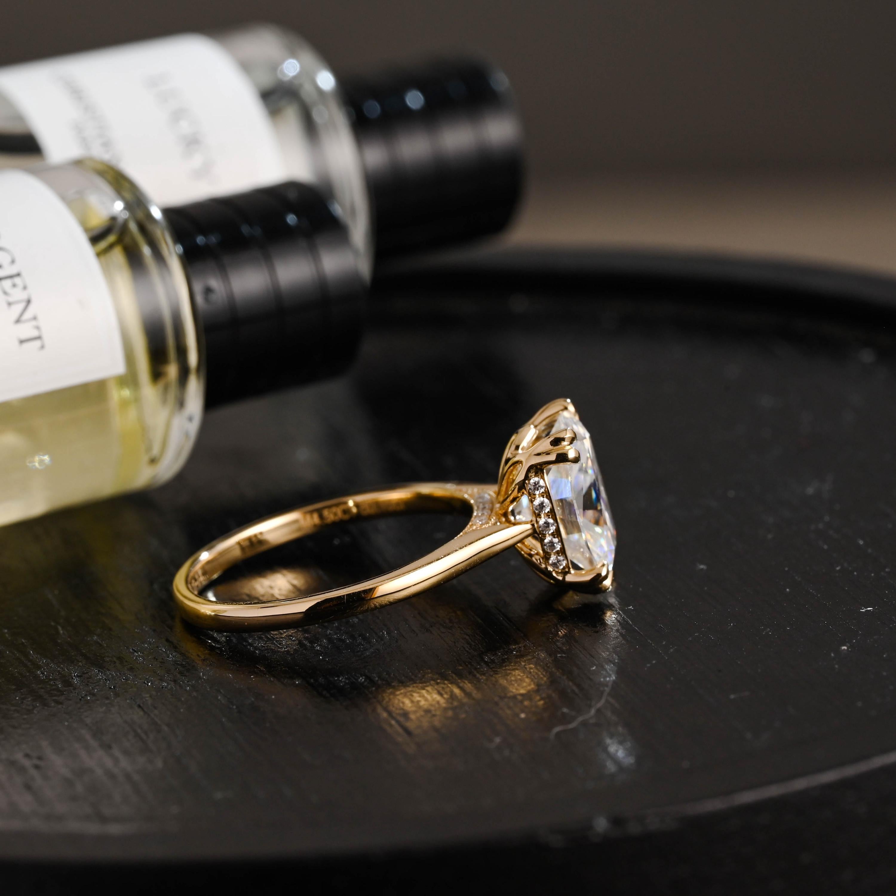 Old Mine Elongated Cushion Cut Moissanite Engagement Ring, Solid Gold Proposal Ring, Promise Ring, Wedding Ring, Anniversary Gift for Women