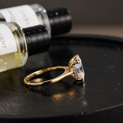 Old Mine Elongated Cushion Cut Moissanite Engagement Ring, Solid Gold Proposal Ring, Promise Ring, Wedding Ring, Anniversary Gift for Women