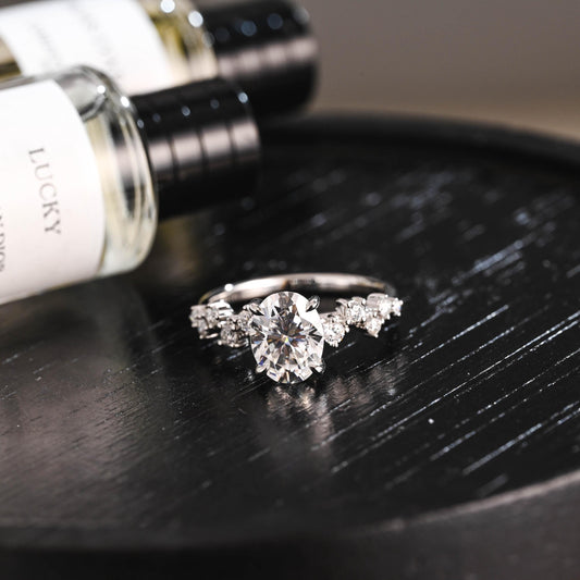 Solid Gold Oval Cut Moissanite Engagement Ring, Anniversary Gift Birthday Gift for Women Wife
