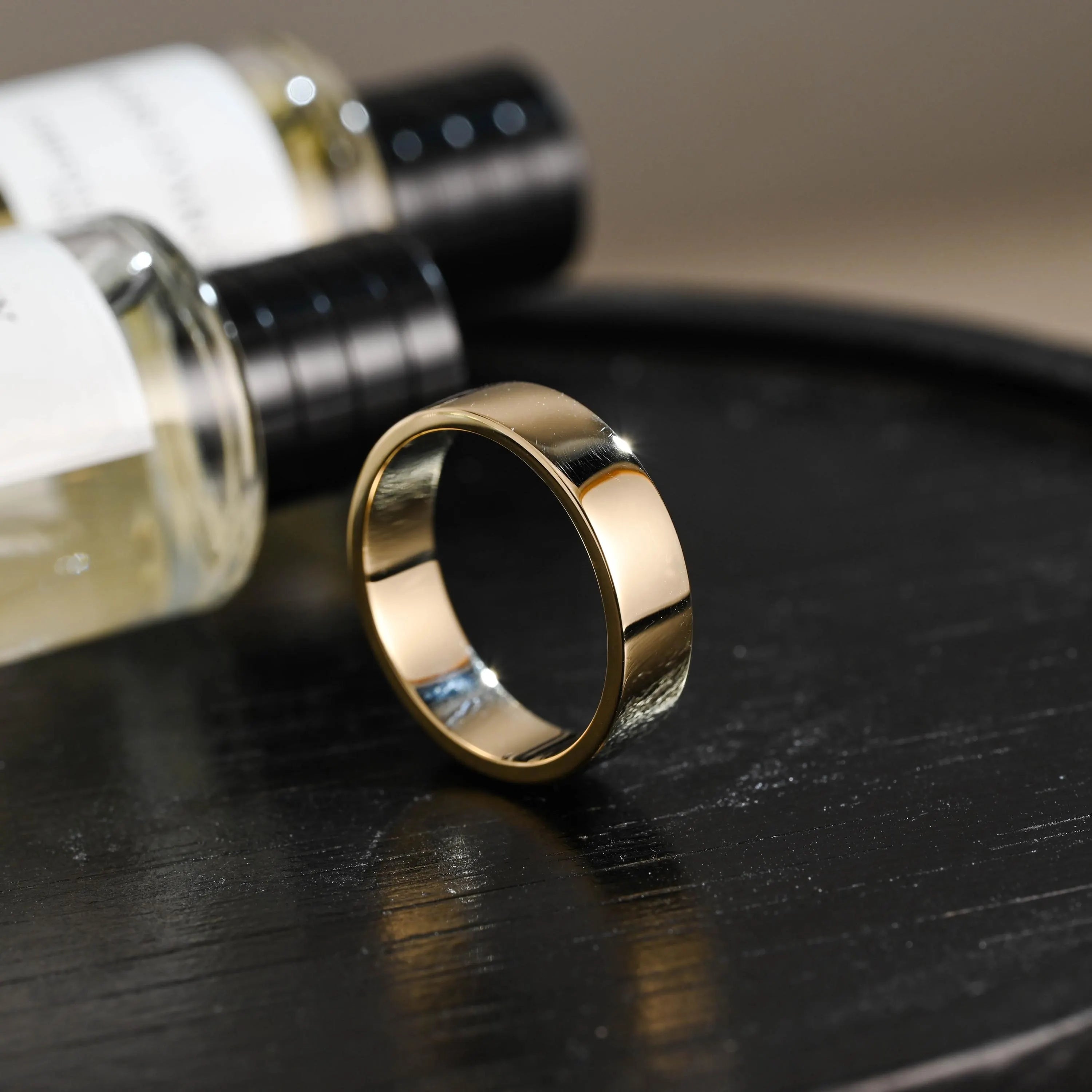 5mm Solid Gold Men's Wedding Band, Wedding Ring, Plain Gold Matching Band, Anniversary Gift Birthday Gift Valentine's Day Gift for Men Women
