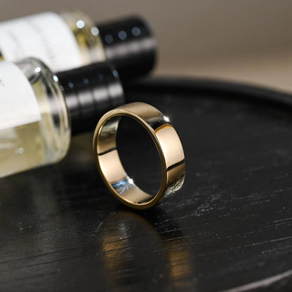 5mm Solid Gold Men's Wedding Band, Wedding Ring, Plain Gold Matching Band, Anniversary Gift Birthday Gift Valentine's Day Gift for Men Women