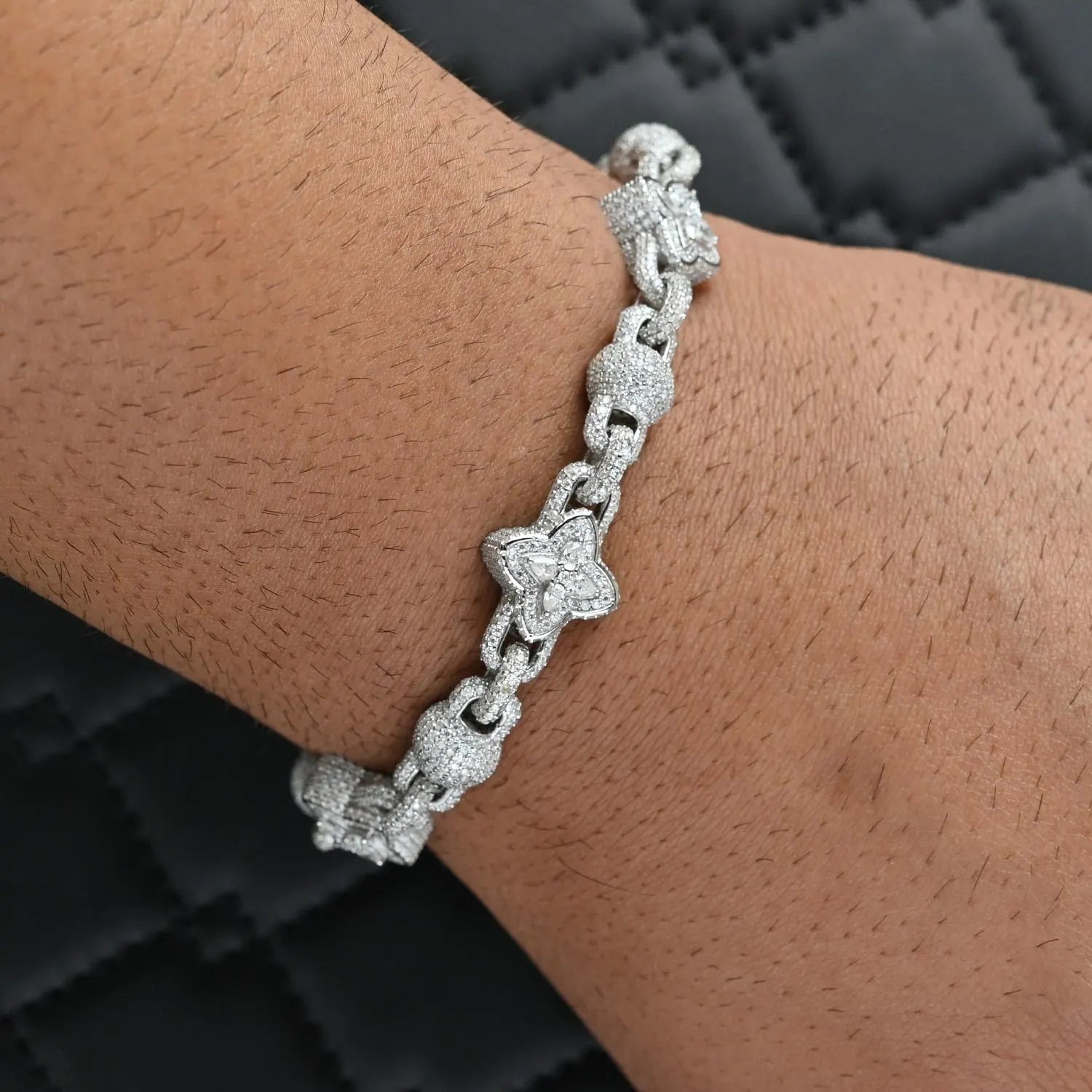 Clover Bracelet VVS Moissanite 925 Sterling Silver Passes Diamond Tester | 13.95 CTW Moissanites