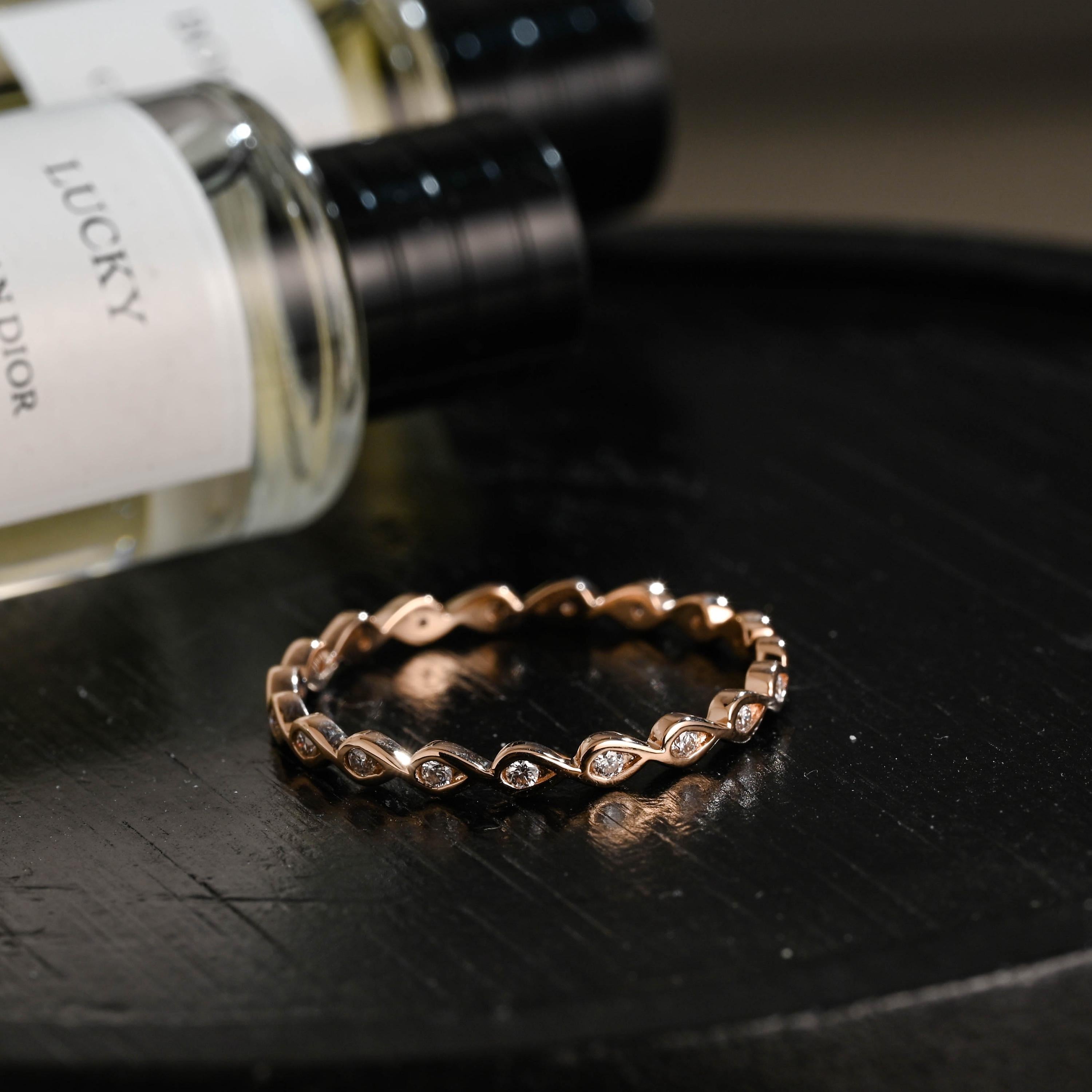 Solid Gold Round Cut Moissanite Wedding Band, Matching Anniversary Ring