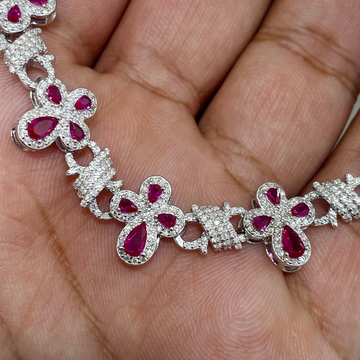Moissanite Cross Bracelet: Iced Out 925 Sterling Silver Tennis Bracelet