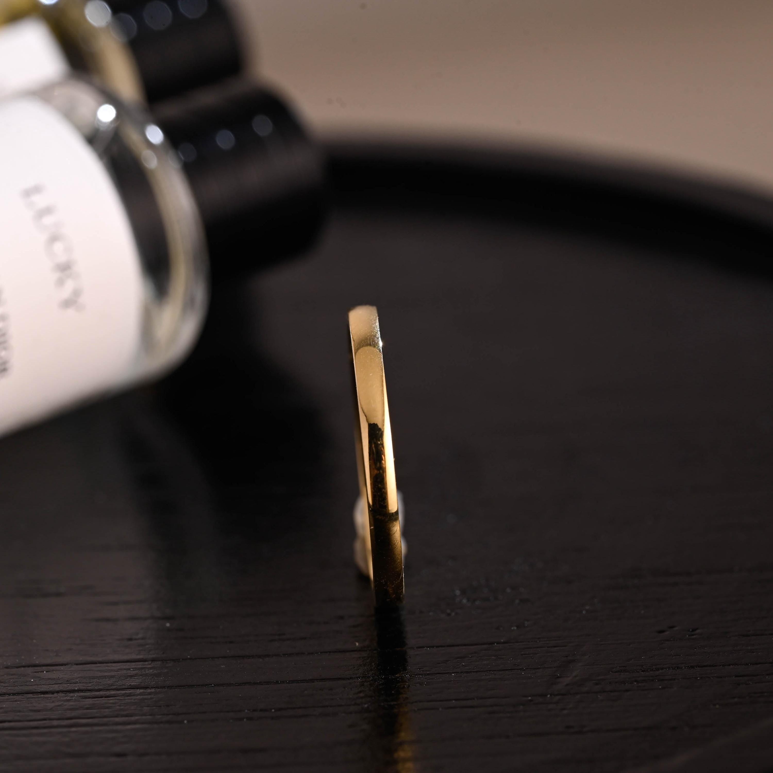 2mm Solid Gold Wedding Band, Eternity Stacking Ring
