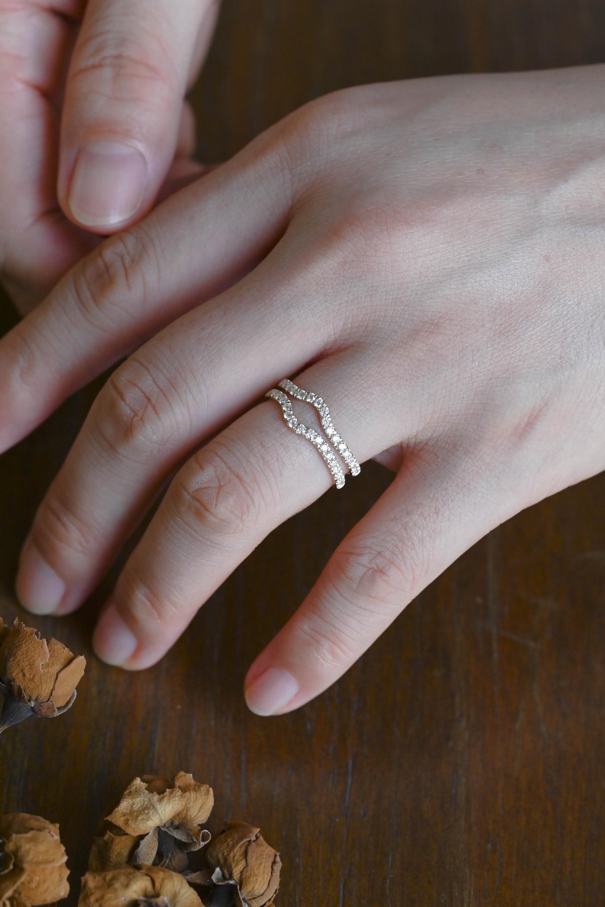 Solid Gold Round Cut Moissanite Wedding Band, Enhancer Matching Ring
