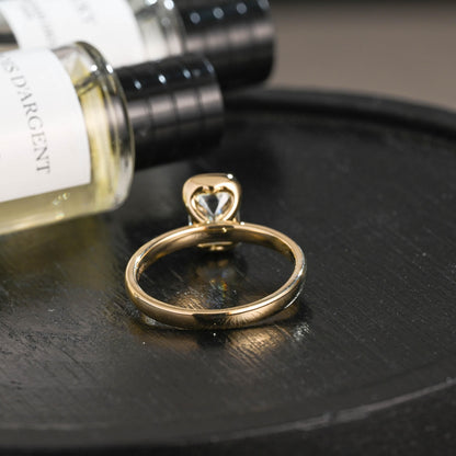 Solid Gold Emerald Cut Moissanite Engagement Ring, Proposal Ring, Promise Ring, Wedding Ring, Anniversary Gift Birthday Gift for Women Wife