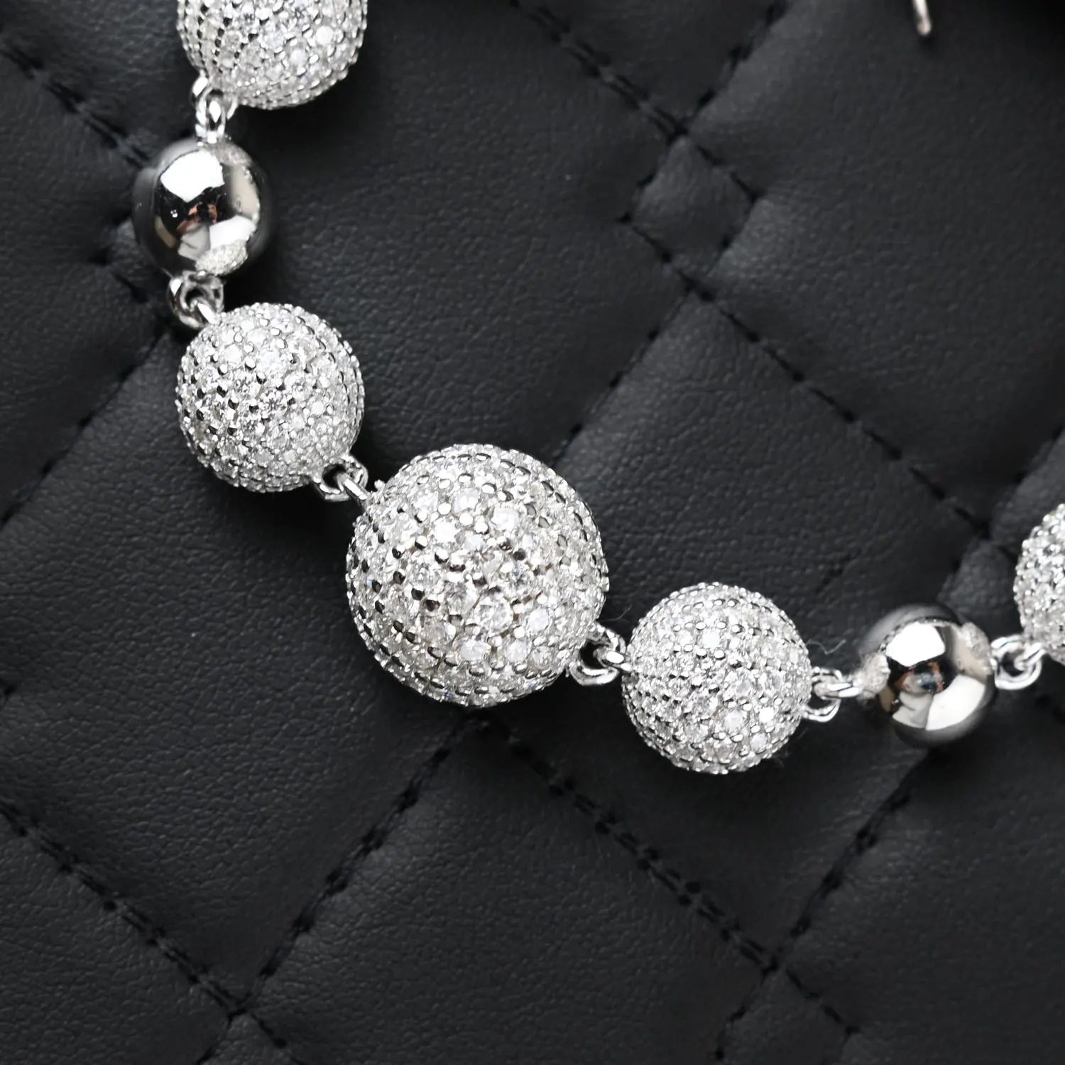 Moissanite Disco Ball Bracelet: 925 Sterling Silver Iced Out Design