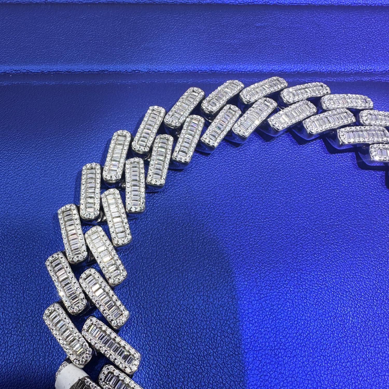 Moissanite Miami Cuban Link Bracelet: 925 Sterling Silver, 19CTW VVS Diamond Tester