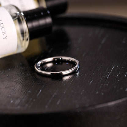 Solid Gold Round Cut Moissanite Wedding Band, Matching Ring
