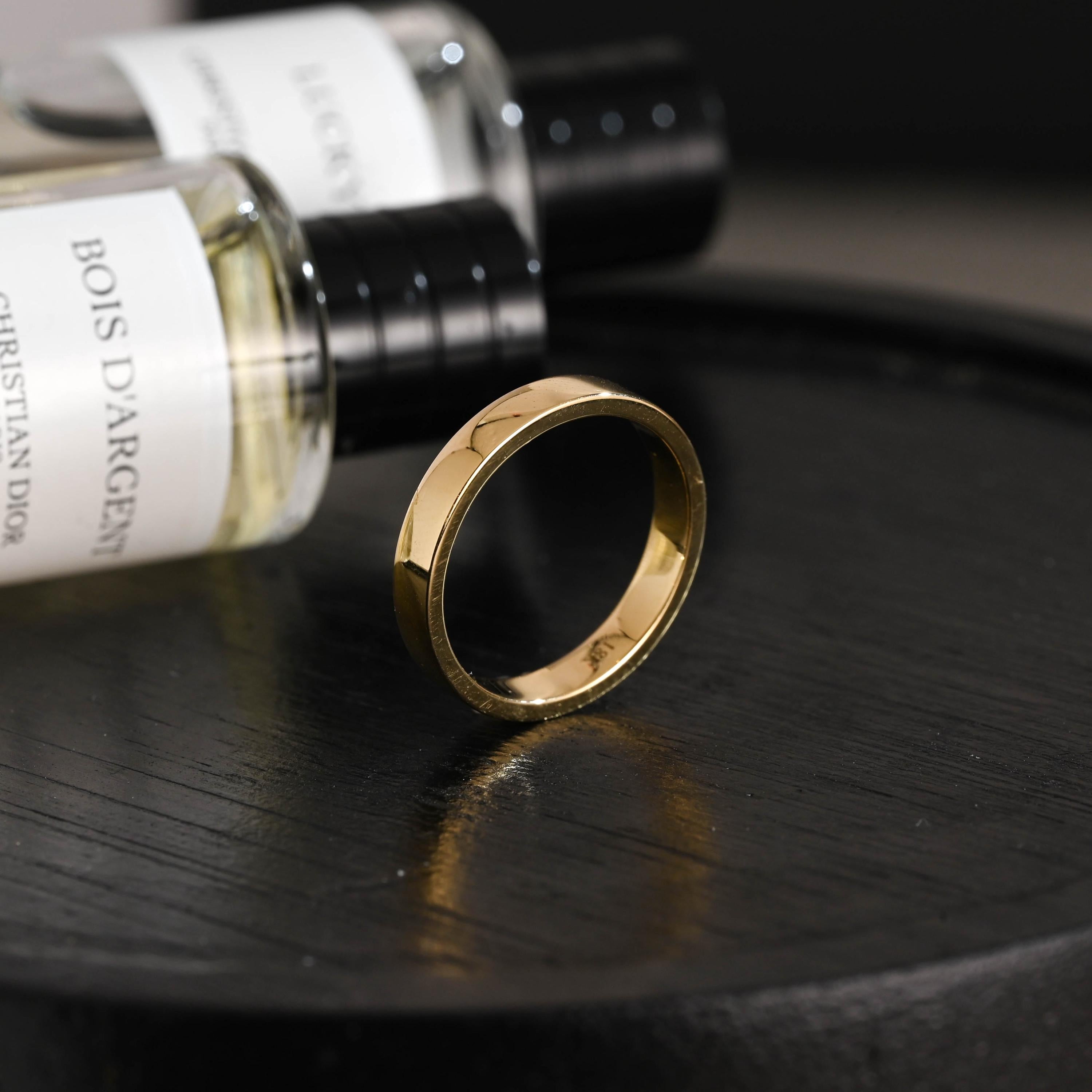 Solid Gold Plain Wedding Band, 3mm Matching Band, Matching Ring, Stackable Wedding Ring, Wedding Accessories, Anniversary Gifts, Cigar Band