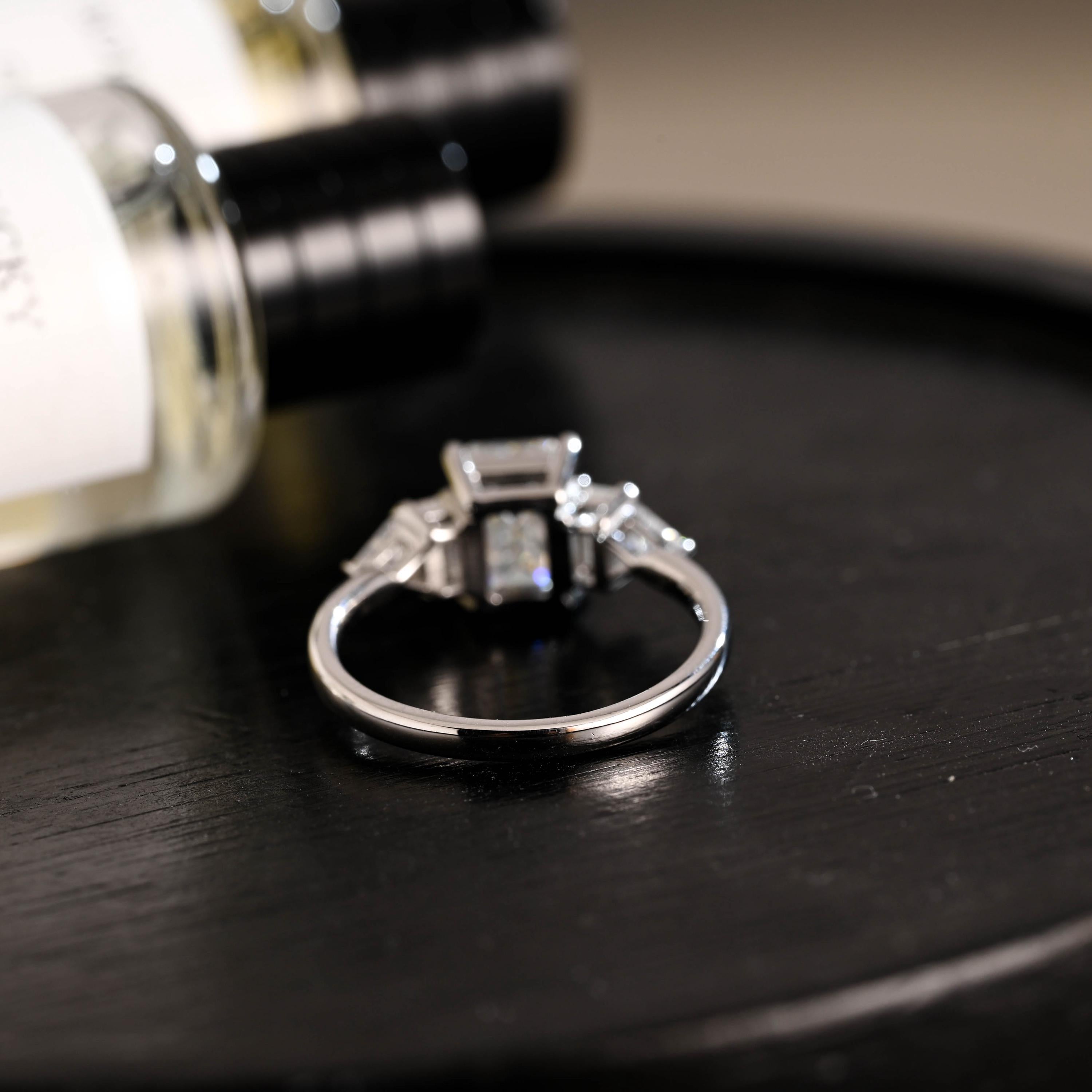 Solid Gold Emerald Cut Moissanite Engagement Ring, Proposal Ring, Promise Ring, Wedding Ring, Anniversary Gift Birthday Gift for Women Wife