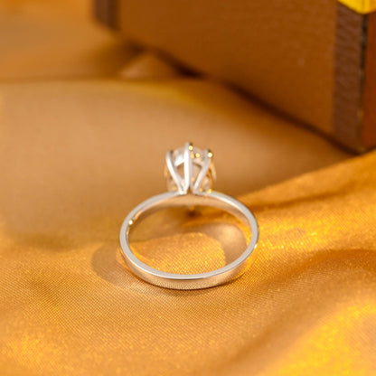Solid Gold Oval Cut Moissanite Engagement Ring, Solitaire Wedding Ring