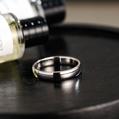 Solid Gold Yellow Sapphire Wedding Band, Matching Ring