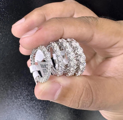 Moissanite Heart Eternity Band, VVS1 Women’s Ring Moissanite – Moissanite Eternity Band, 925 Sterling Silver