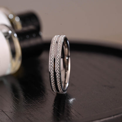 Solid Gold Moissanite Wedding Band, 4.5mm Width Anniversary Ring