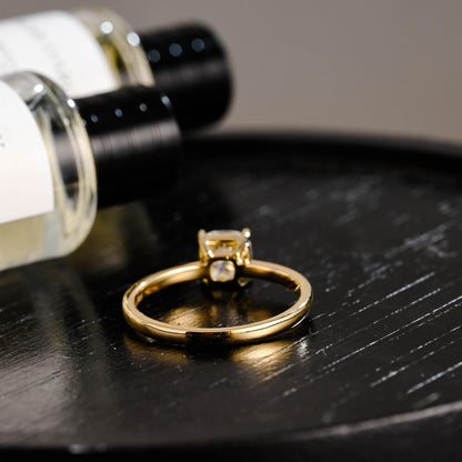 Solid Gold Cushion Cut Moissanite Engagement Ring, Solitaire Cushion Cut Moissanite Wedding Ring, Anniversary Ring, Low Setting Cushion Ring