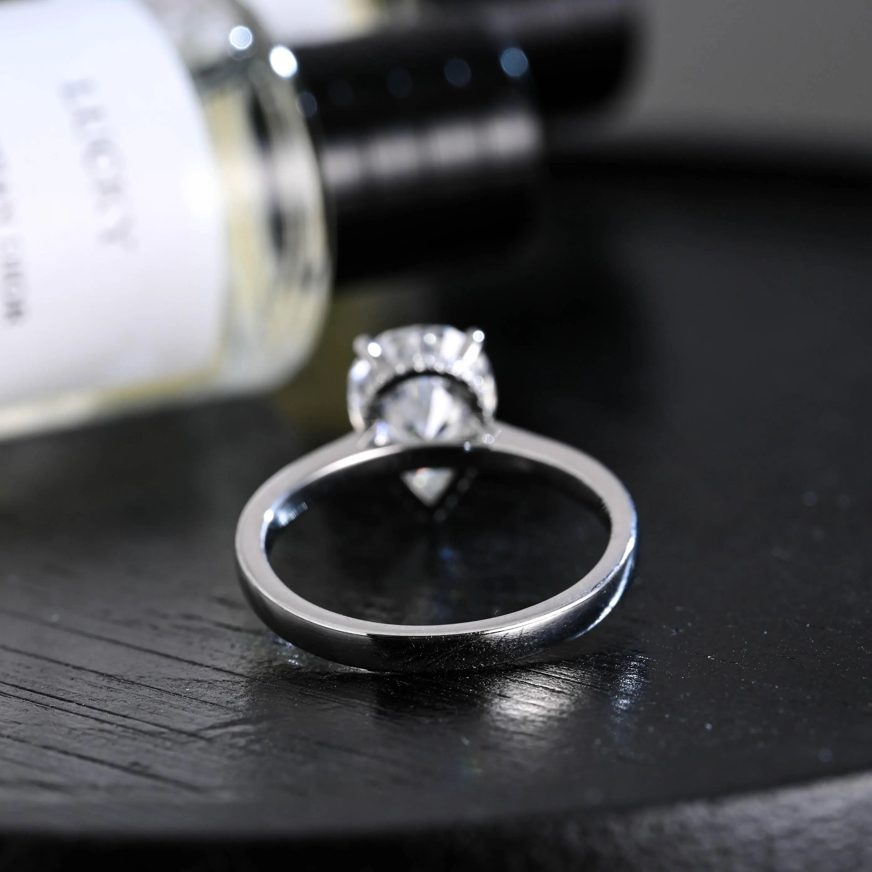 Solid Gold Hidden Halo Pear Moissanite Engagement Ring, Anniversary Gift Birthday Gift for Women