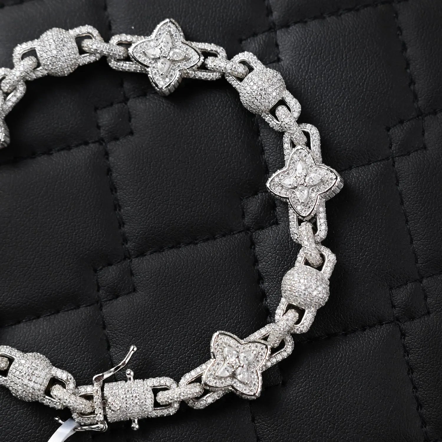 Clover Bracelet VVS Moissanite 925 Sterling Silver Passes Diamond Tester | 13.95 CTW Moissanites
