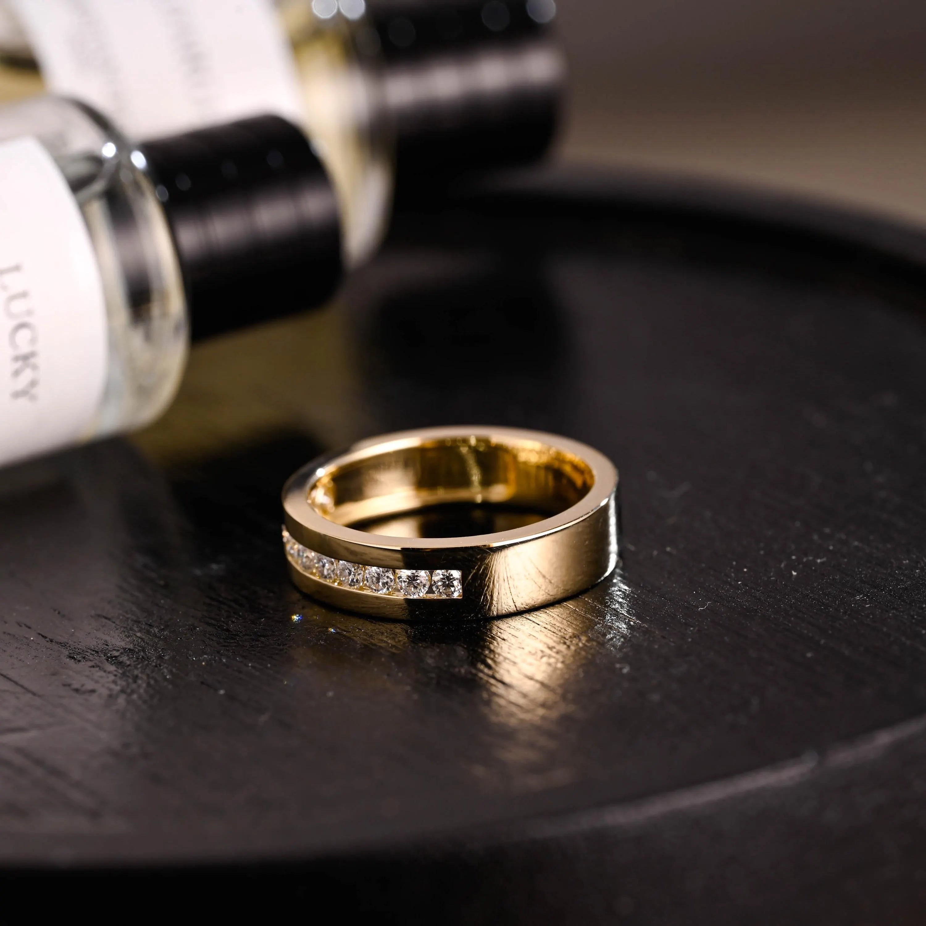 Solid Gold Round Cut Moissanite Wedding Band, Wedding Ring, Matching Band, Anniversary Gift Birthday Gift Valentine's Day Gift for Women