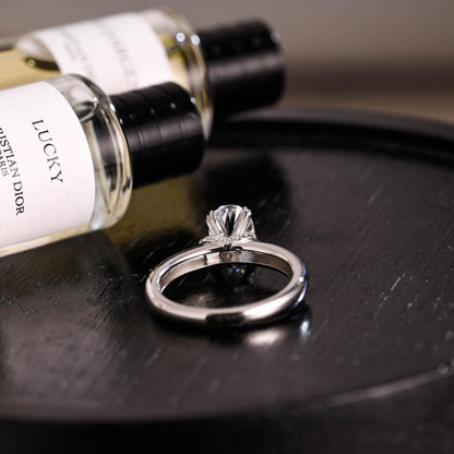 Solid Gold Oval Cut Moissanite Engagement Ring, Anniversary Gift Birthday Gift for Women Wife