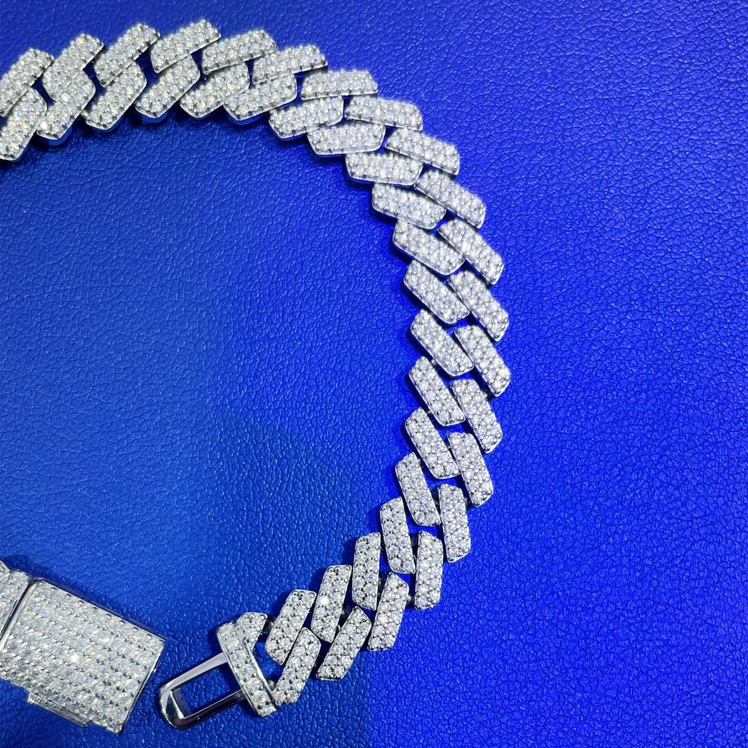 Moissanite Miami Cuban Link Bracelet: 925 Sterling Silver, 6.5ctw