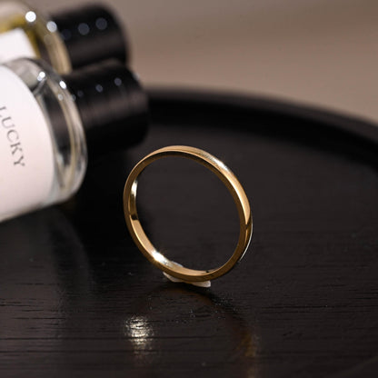 2mm Solid Gold Wedding Band, Eternity Stacking Ring