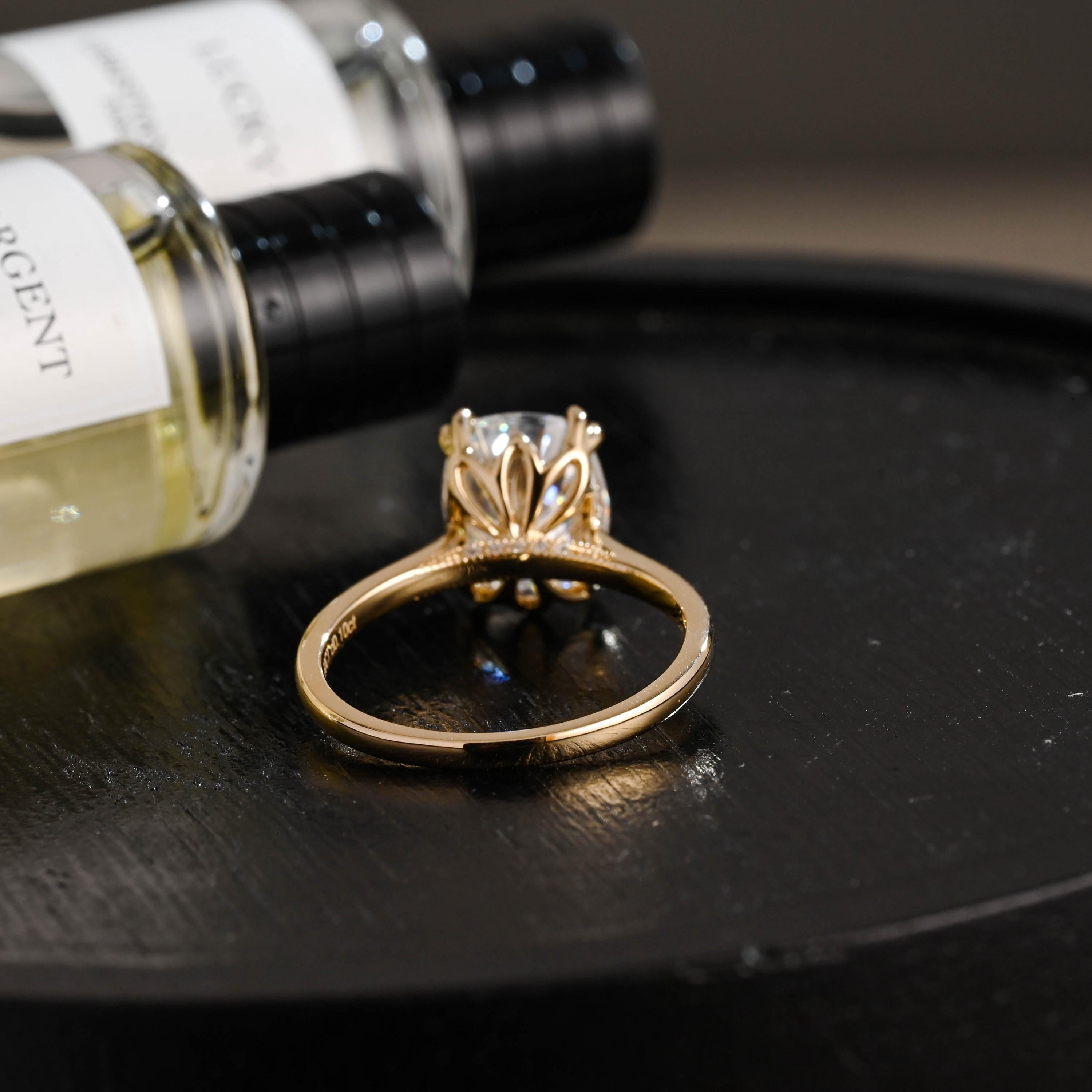 Old Mine Elongated Cushion Cut Moissanite Engagement Ring, Solid Gold Proposal Ring, Promise Ring, Wedding Ring, Anniversary Gift for Women