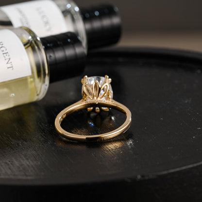 Old Mine Elongated Cushion Cut Moissanite Engagement Ring, Solid Gold Proposal Ring, Promise Ring, Wedding Ring, Anniversary Gift for Women