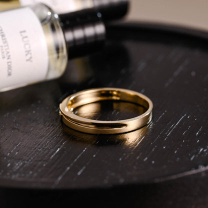Solid Gold Round Cut Moissanite Wedding Band, Anniversary Ring