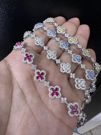 Tennis Bracelet, Gemstone Bracelet , Silver Bracelet, Diamond Bracelet, Dainty Bracelet, Gift for Her, Moissanite Diamond, Gold Bracelet