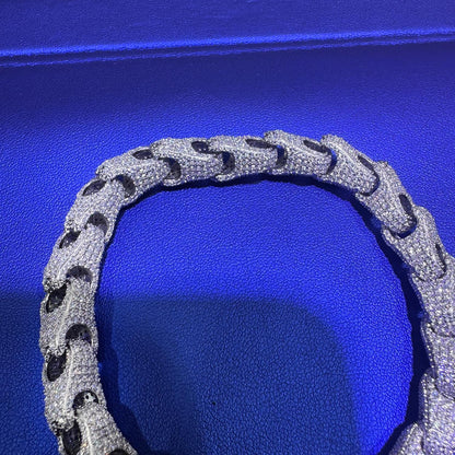 Iced Out Moissanite Bracelet – 17.21 CTW | 10mm Width | VVS D Color Stones