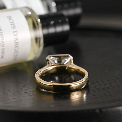 Solid Gold 3mm Radiant Cut Solitaire Moissanite Engagement Ring, Anniversary Gift for Her