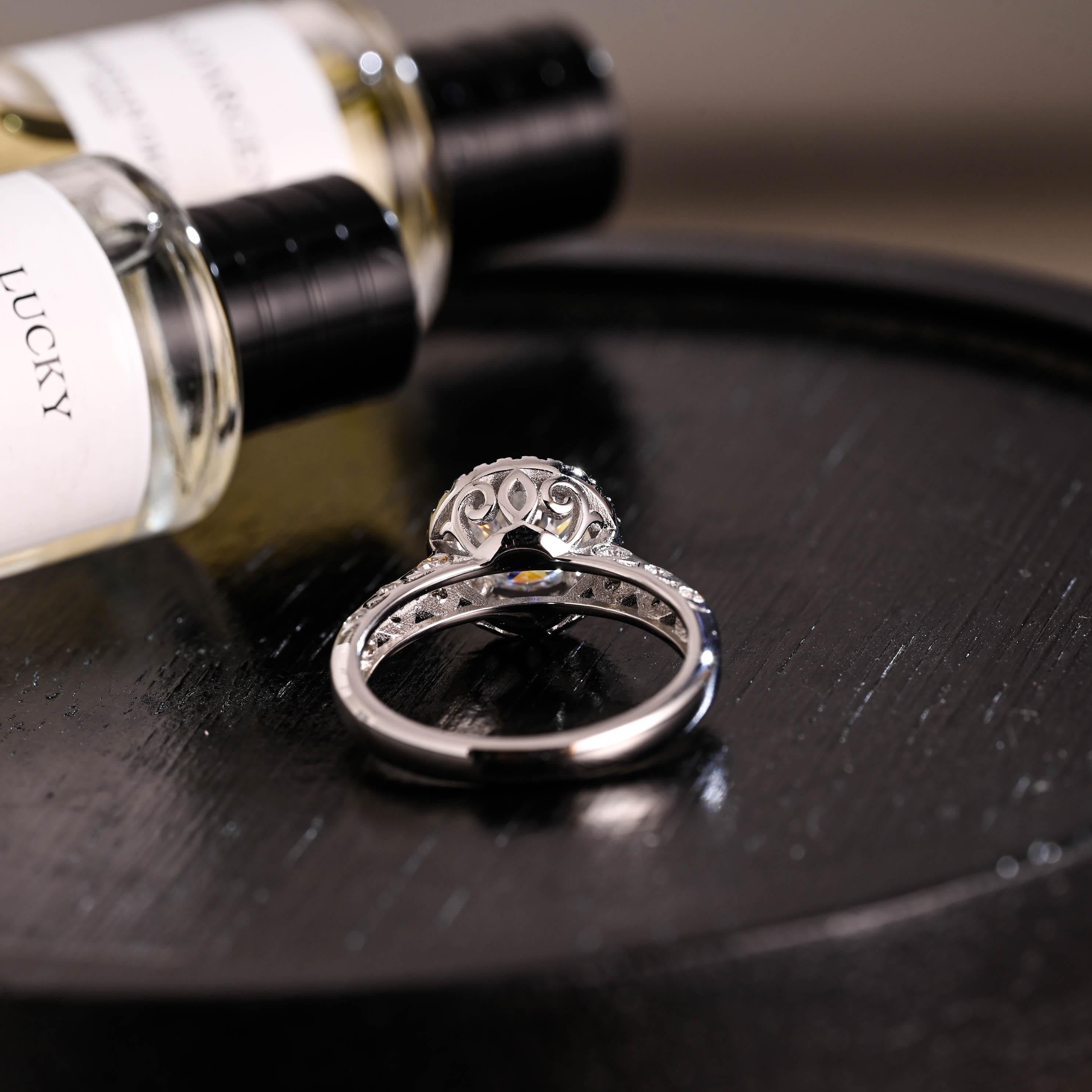 2.5mm Wide Solid Gold Round Cut Moissanite Engagement Ring, Anniversary Gift Birthday Gift for Women Wife