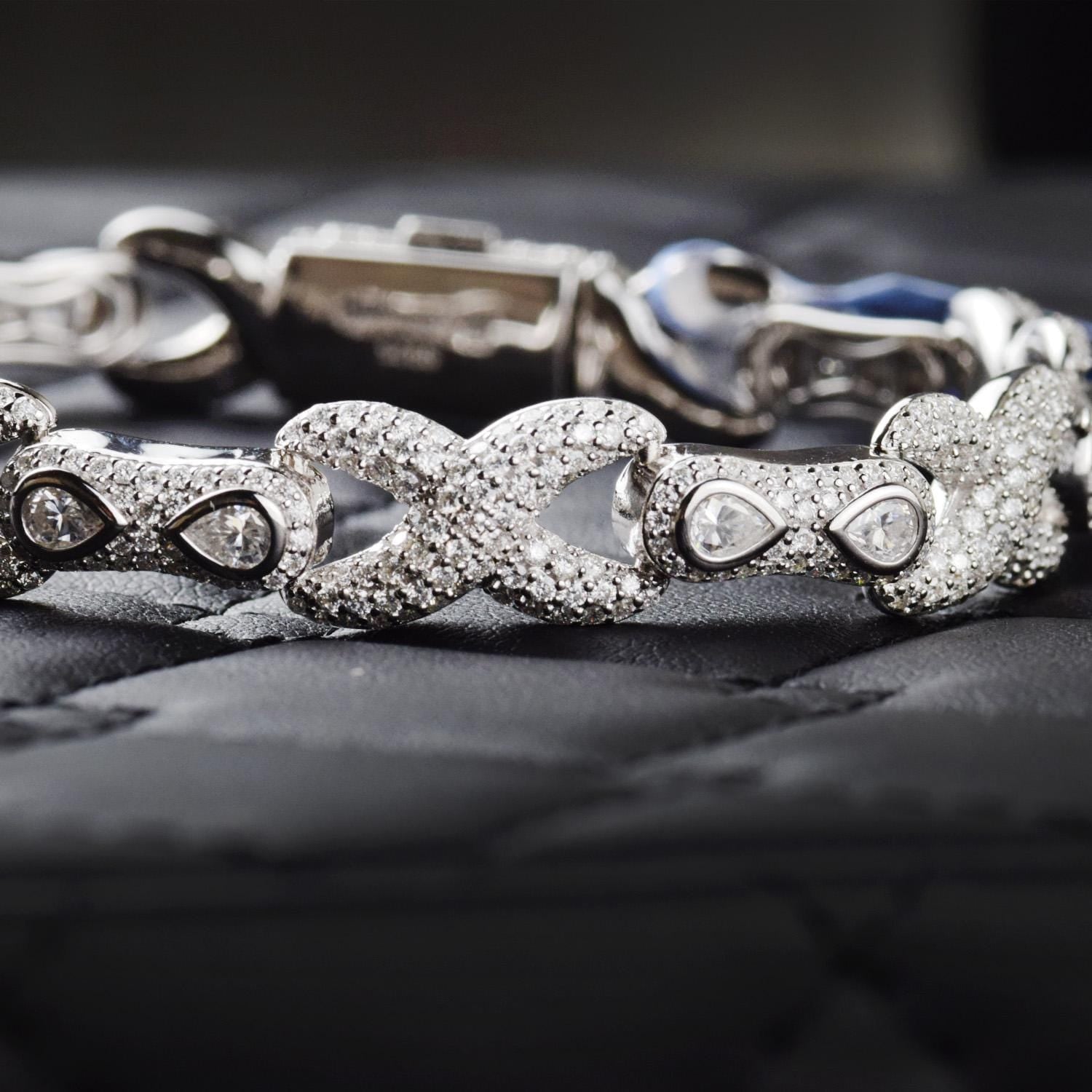 Iced Out Moissanite Infinity Bracelet: 925 Sterling Silver, 10 Carat