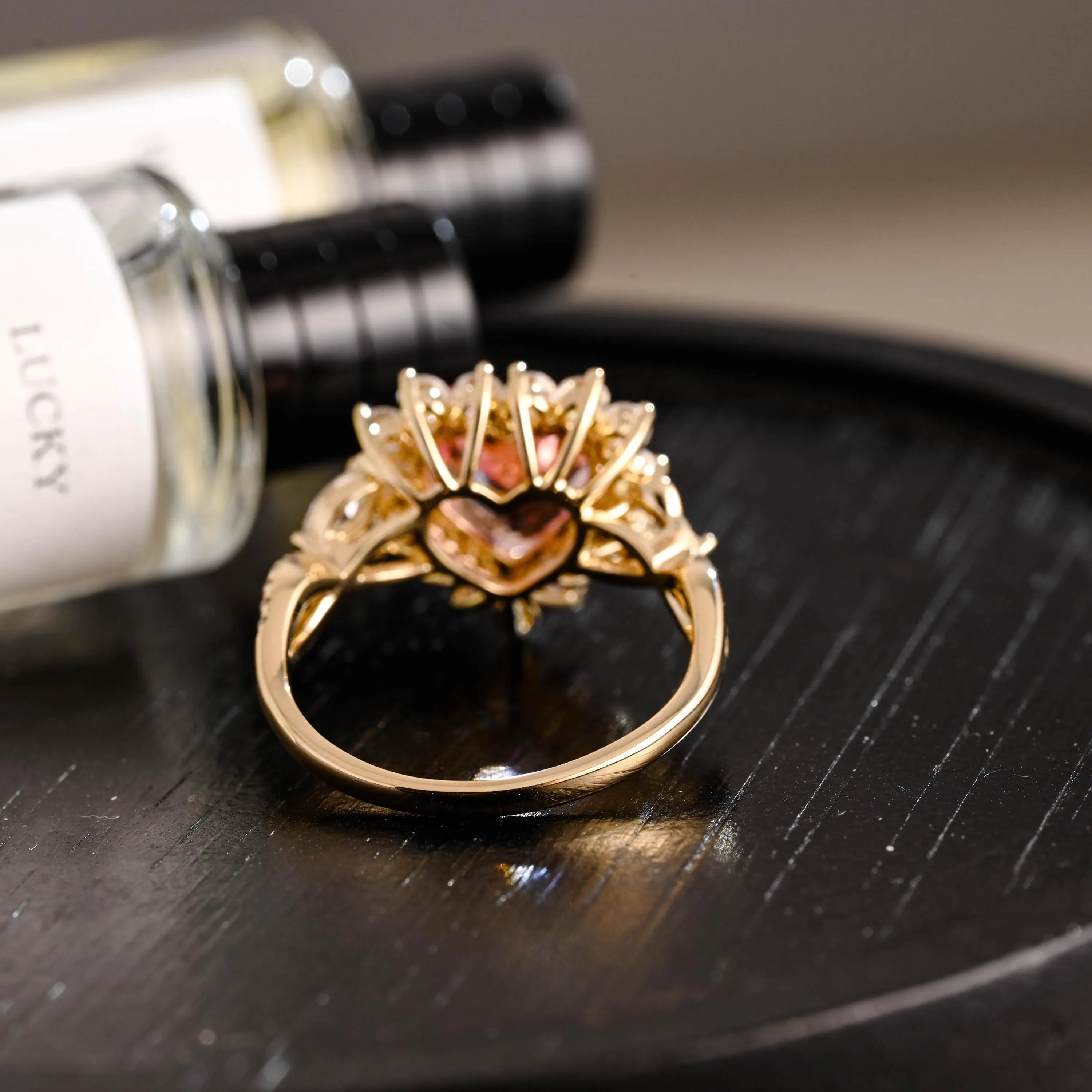 Solid Gold Heart Cut Moissanite Engagement Ring, Anniversary Gift Birthday Gift for Women Wife