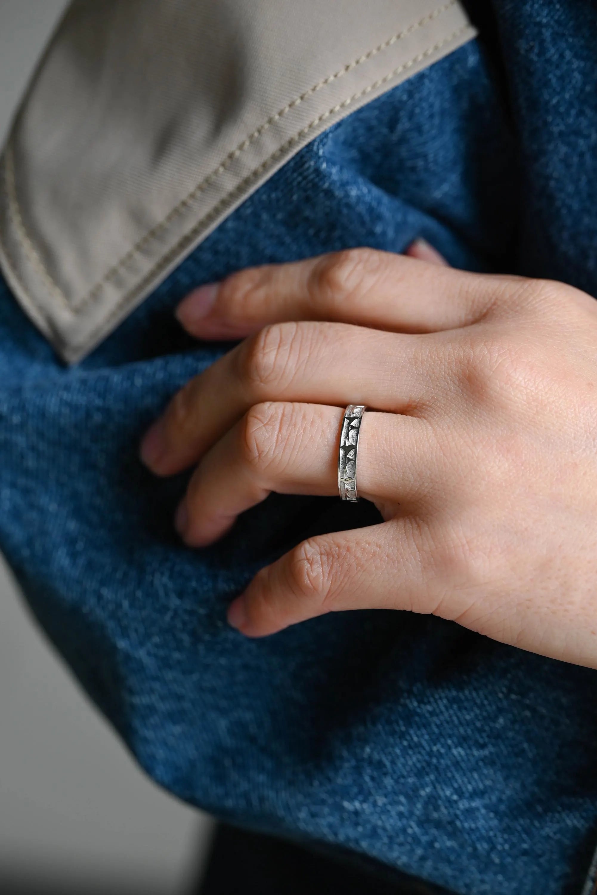 Solid Gold Floral Wedding Band, Ornate Wedding Ring, Milgrain Matching Band, Anniversary Gift Birthday Gift Valentine's Day Gift for Women