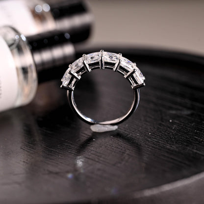 Solid Gold Princess Cut Moissanite Wedding Band, Stackable Ring