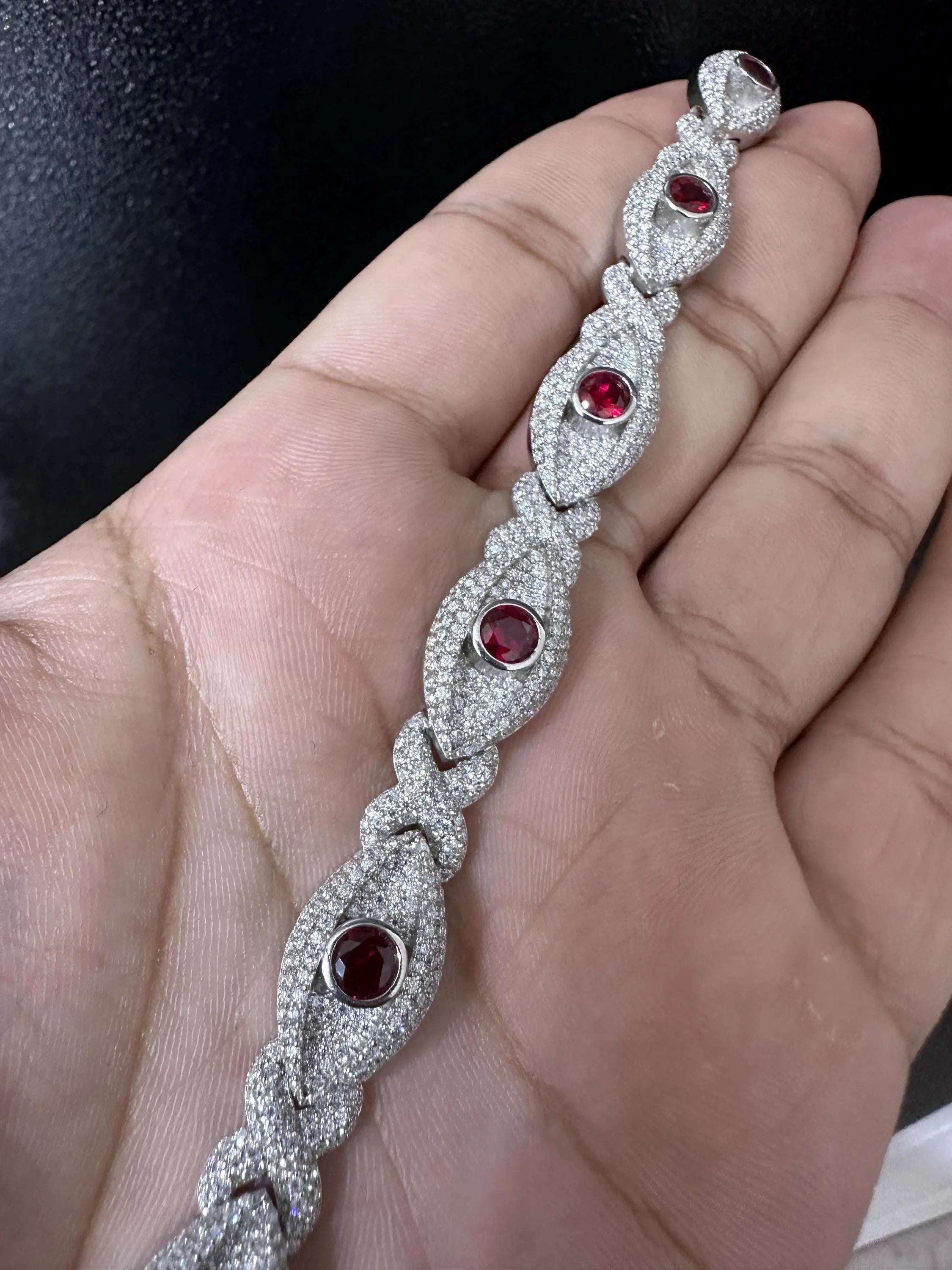 Iced Out Moissanite Bracelet: 925 Silver Hip Hop Jewelry