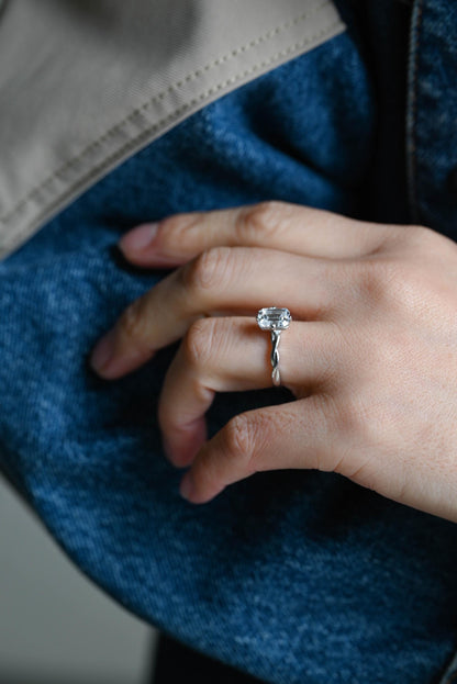 Solid Gold Oval Cut Moissanite Engagement Ring, Anniversary Gift Birthday Gift for Women Wife