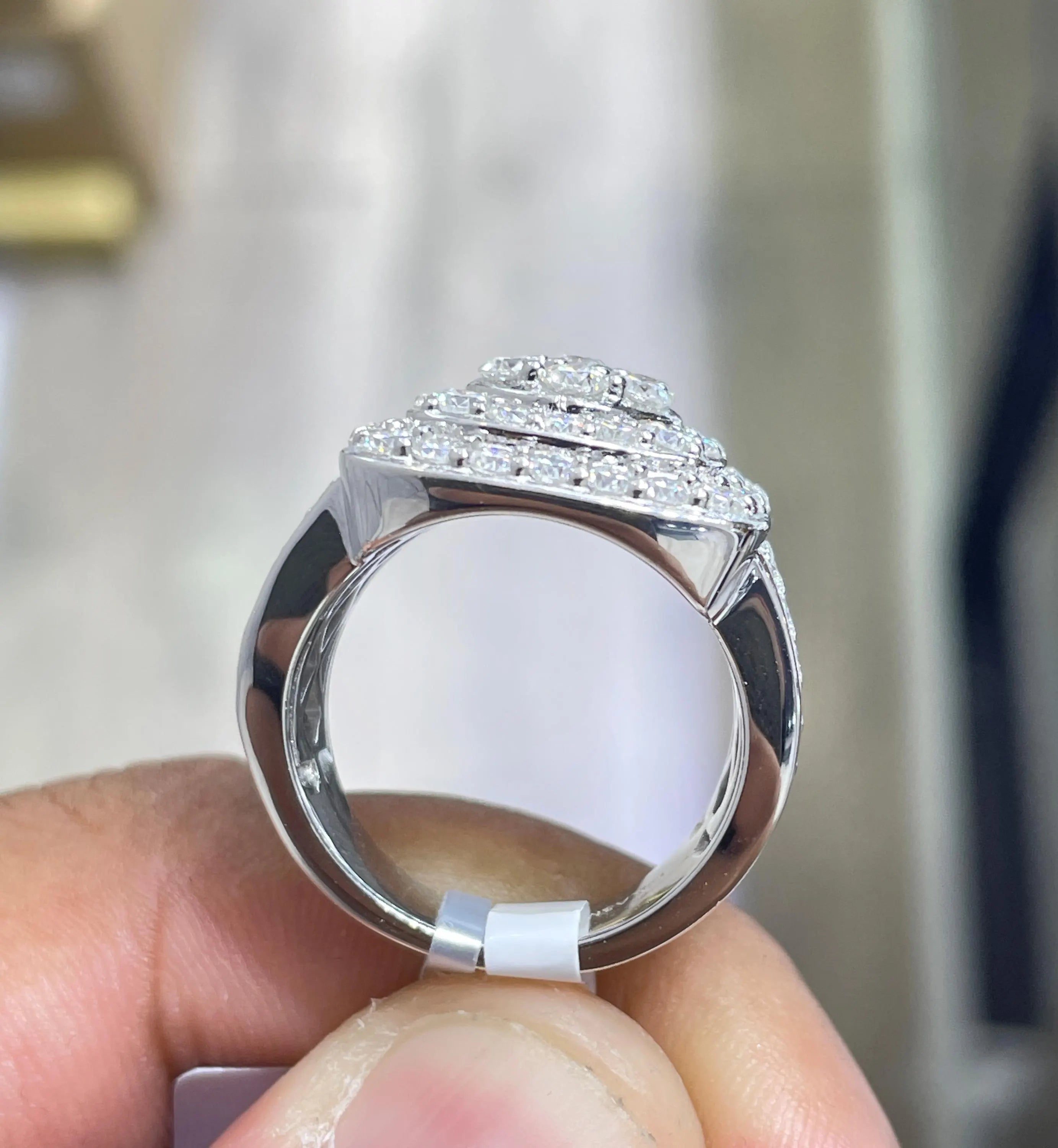 Iced Out VVS Moissanite Men's Ring: 925 Silver Custom Letter
