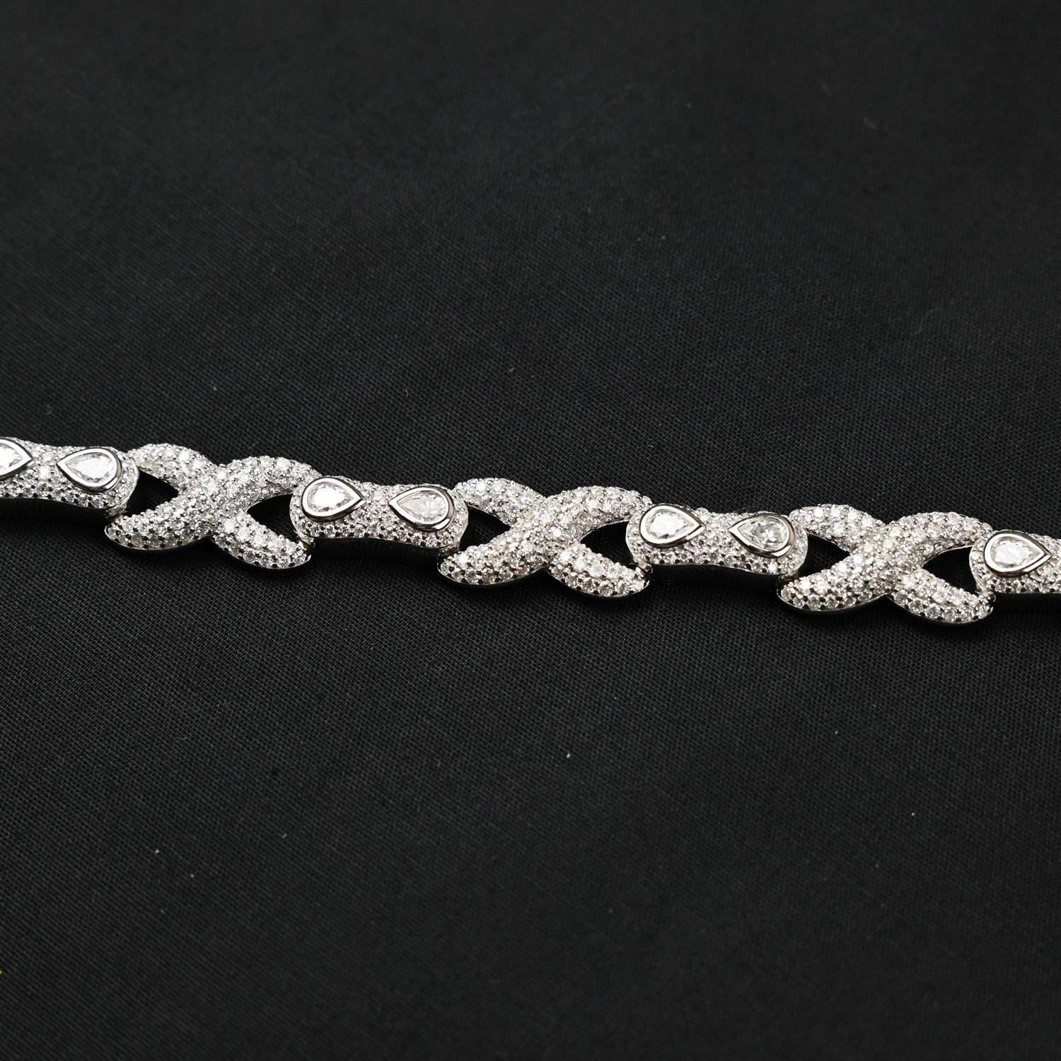 Iced Out Moissanite Infinity Bracelet: 925 Sterling Silver, 10 Carat