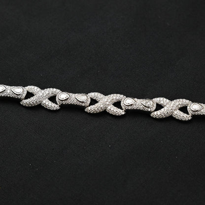 Iced Out Moissanite Infinity Bracelet: 925 Sterling Silver, 10 Carat